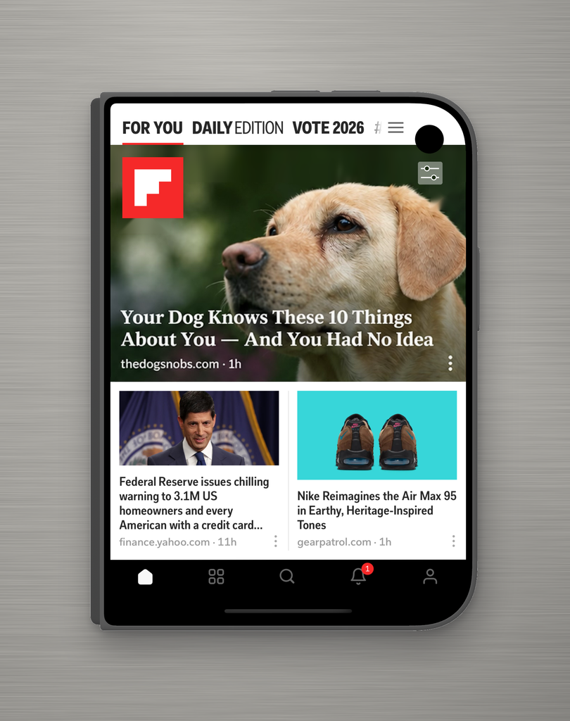 An image of Flipboard on the iPhone Duo